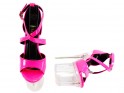 Lakkozott rózsaszín üveg platform tűsarkú cipő - 4