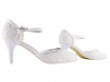 Damen weiße Hochzeit Pumps Schuhe - 3