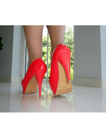 Podpatky BOTY LARNISH RED RED