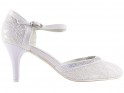 Czółenka ślubne białe buty damskie - 1