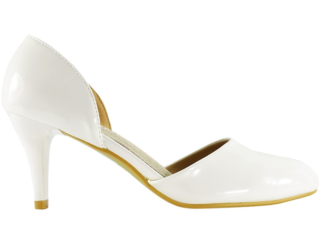 Жіночі білі весільні туфлі-човники - 1