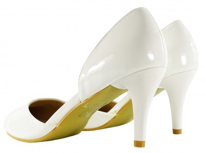 Buty ślubne białe czółenka damskie - 2