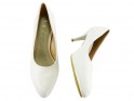 Białe matowe szpilki damskie buty ślubne - 4