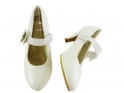 Biele dámske svadobné topánky na podpätku - 4