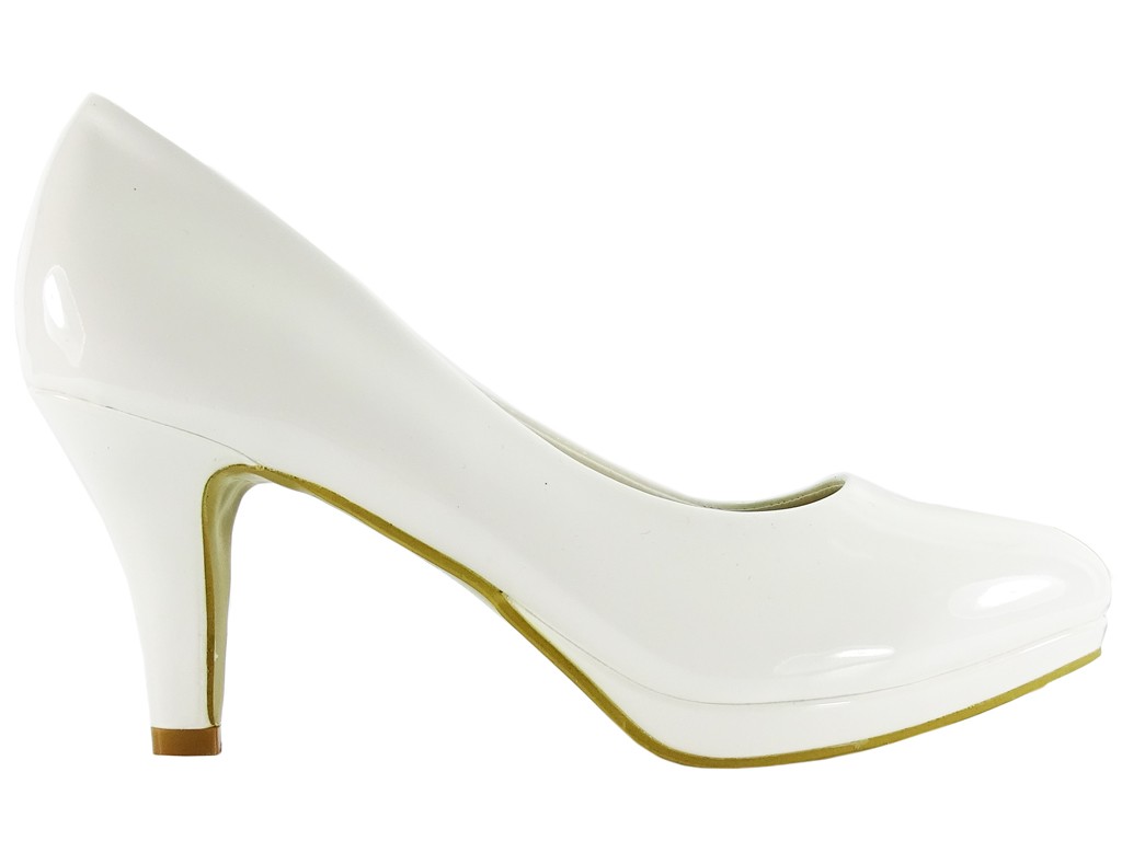 Pantofi cu tocuri de nuntă albe pentru femei - 1