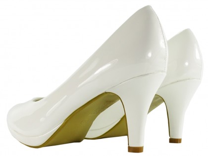 Women's white wedding stilettos pumps - 2