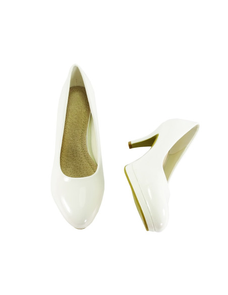Sieviešu baltas kāzu stilettos sūkļi - 4