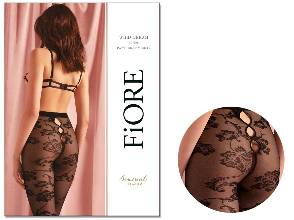 WILD DREAM florale Strumpfhosen mit Loch - 4