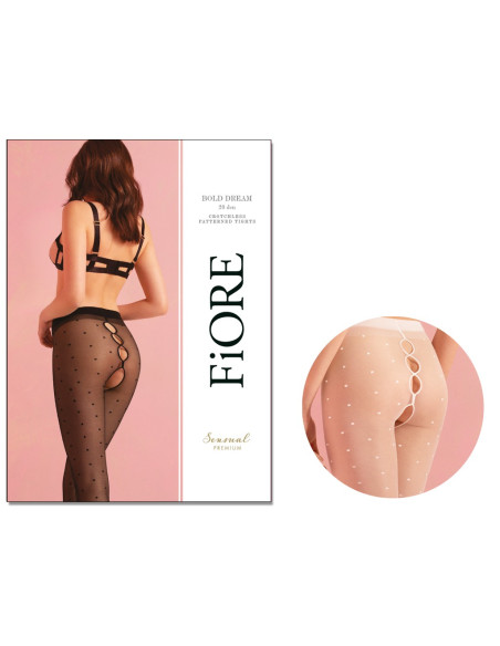 Black polka dot tights with holes between buttocks - 4 Black polka dot tights with holes between buttocks - 4