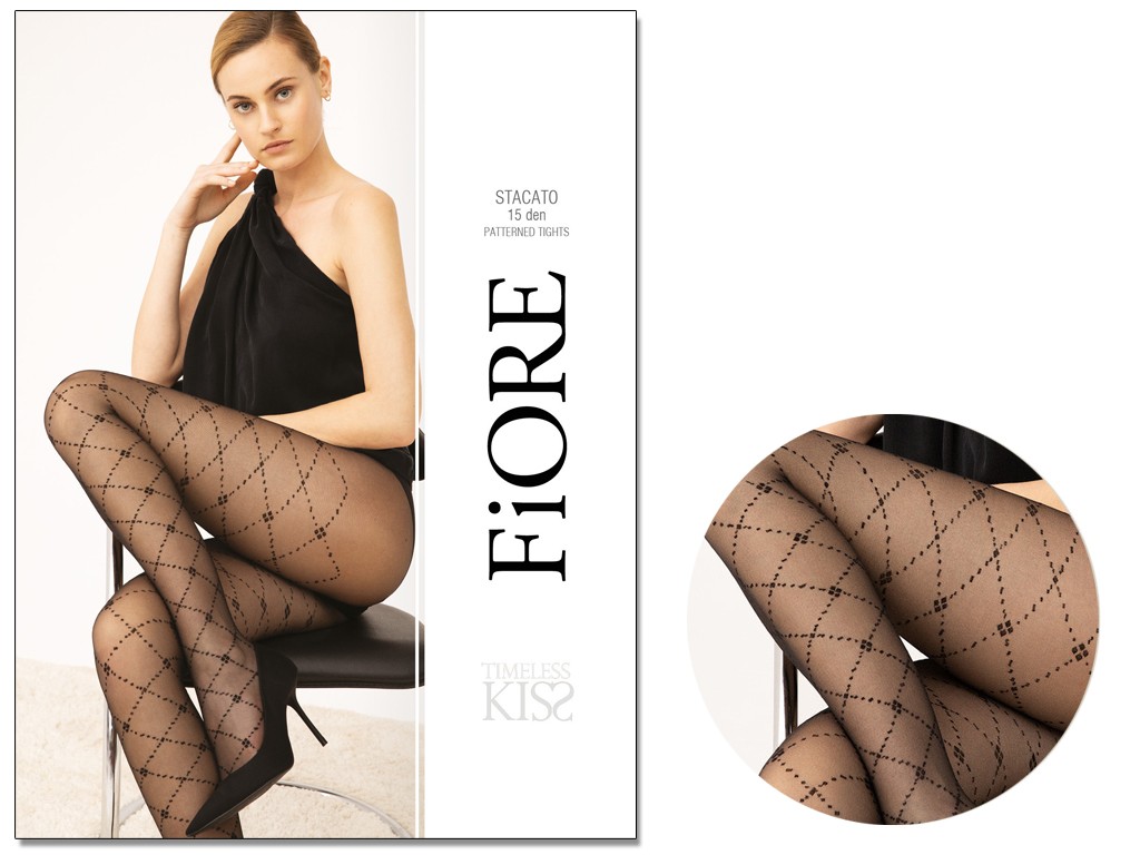 Checked rhomboid tights as cabaret - 3