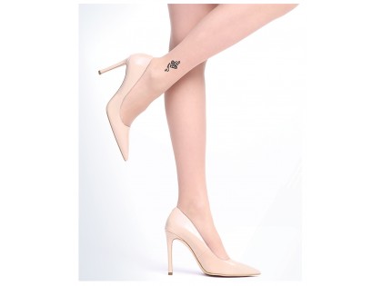 Smooth tights with ankle tattoo 20 den - 2