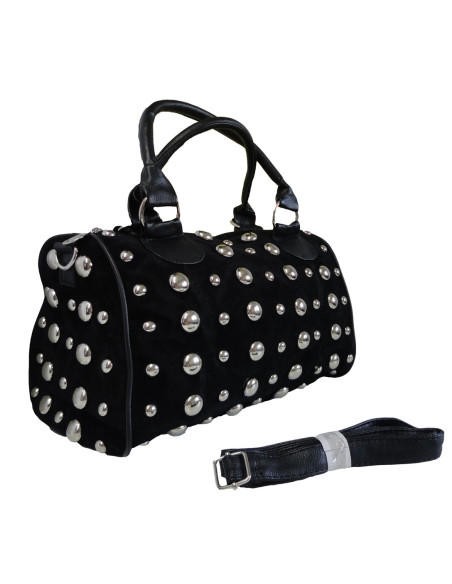 CASE BAG BLACK SUEDE NIVETS STUDS