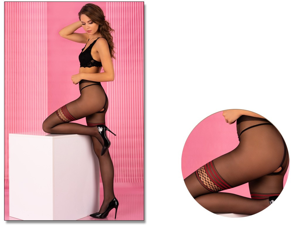 Nimari tights as stockings with a hole in the crotch - 3