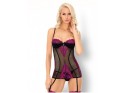 Black and pink erotic chemise with lace - 1