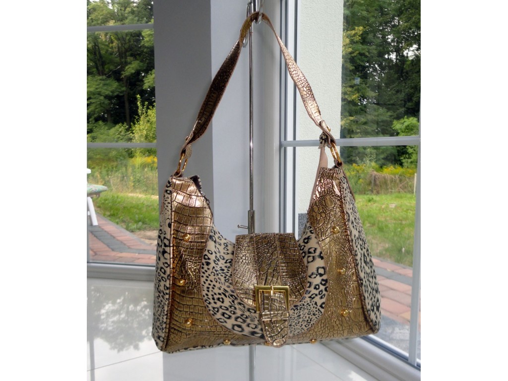 BEIGE AND GOLD BAG PANTHER - 1