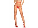Women's red cabaret tights Obsessive - 1