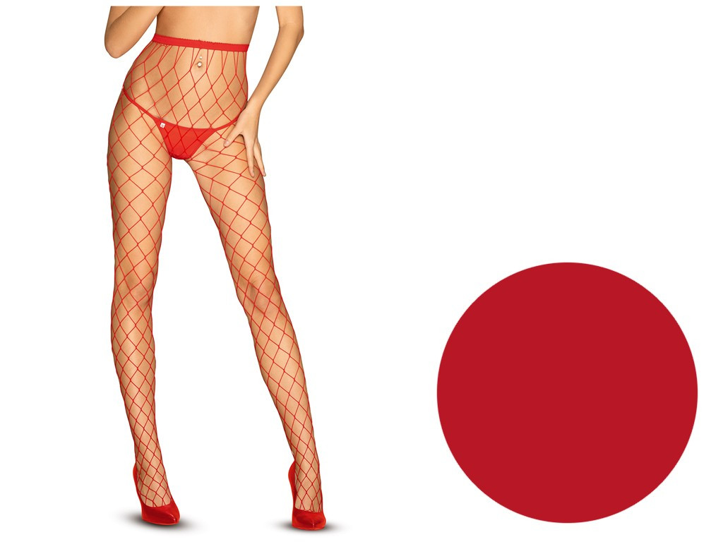 Collants cabaret rouges pour femmes Obsessive - 4