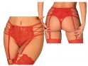 Red lace garter belt open crotch - 3