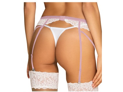White garter belt with lace lilyanne Obsessive - 2