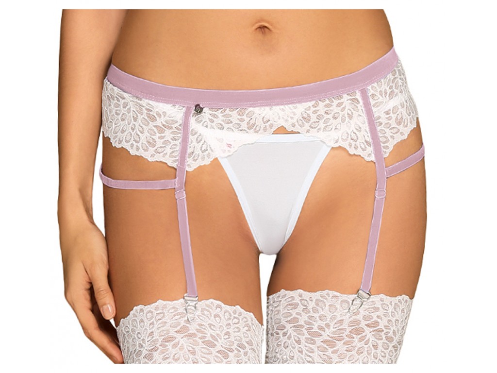 White garter belt with lace lilyanne Obsessive - 1