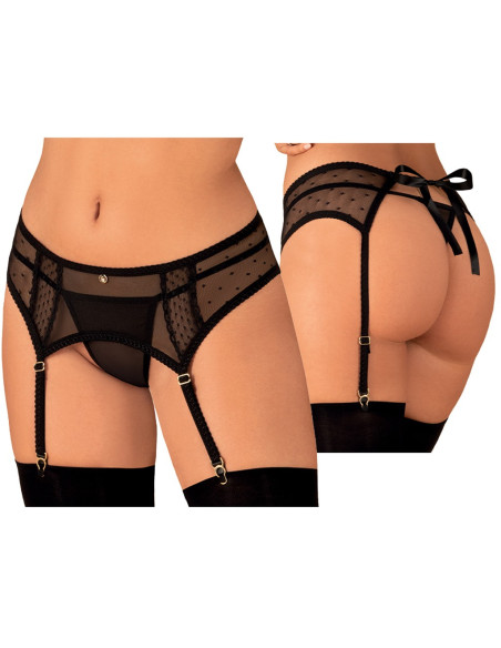 Porte-jarretelles en maille noire Bowessa Obsessive - 3