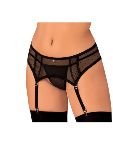 Black mesh garter belt Bowessa Obsessive - 1