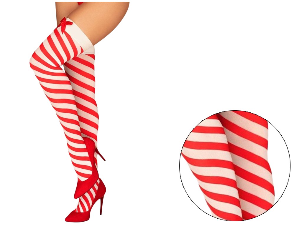 Baltos ir raudonos kalėdinės kojinės diržui - 3