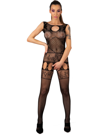 Melna bodystocking erotiskā apakšveļa - 1