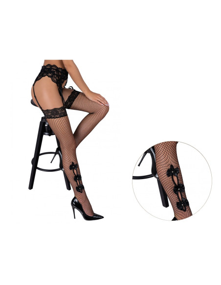 Bas résille noir jusqu'à la taille cabaret mesh - 3