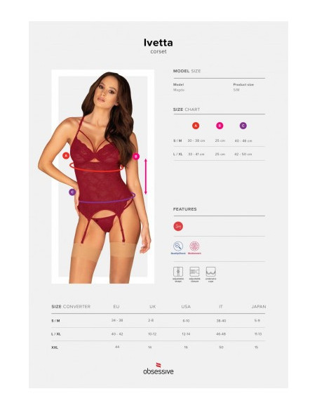 Corset roșu cu dantelă obsesivă - 4