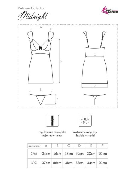 Rochie de noapte gri cu broderie la bust - 3
