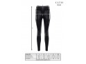 Fekete, hozzáillő wetlook csillámos leggings - 5