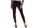 Black matching wetlook glitter leggings - 1