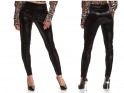 Fekete, hozzáillő wetlook csillámos leggings - 3