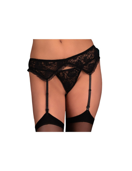 Black lace garter belt - 1