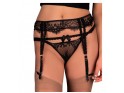 Sensual black lace garter belt - 1