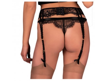 Sensual black lace garter belt - 2