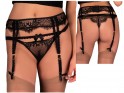 Sensual black lace garter belt - 3