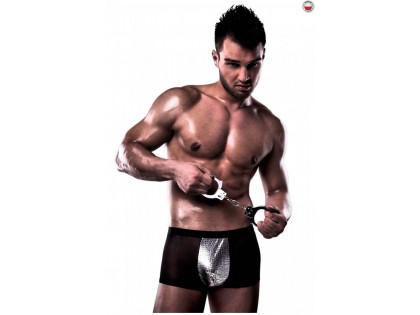 Men's black and silver provocative boxer shorts - 2