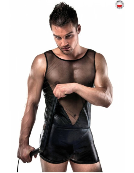 Vīriešu komplekts melns T-krekls un šorti - 1