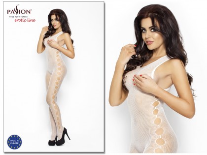 White fitted women's bodystocking from Passion - 2