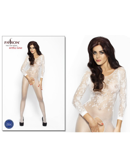 Biele bodystocking s otvoreným rozkrokom - 2
