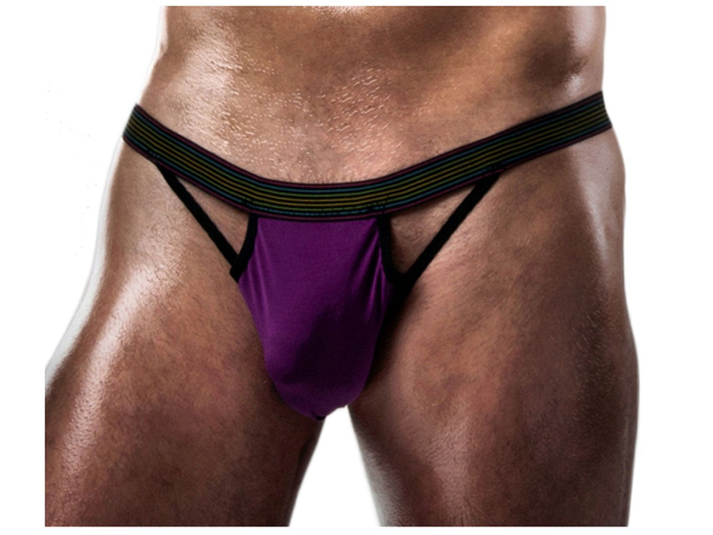 Slip pour homme violet avec découpes - 1