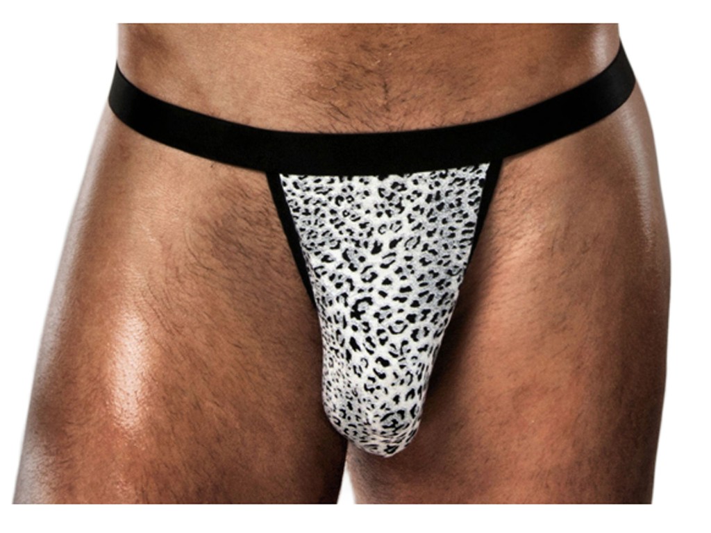 Men's thong in leopard print - 1