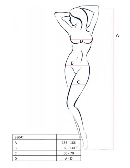 Biely zodpovedajúci bodystocking Passion - 3