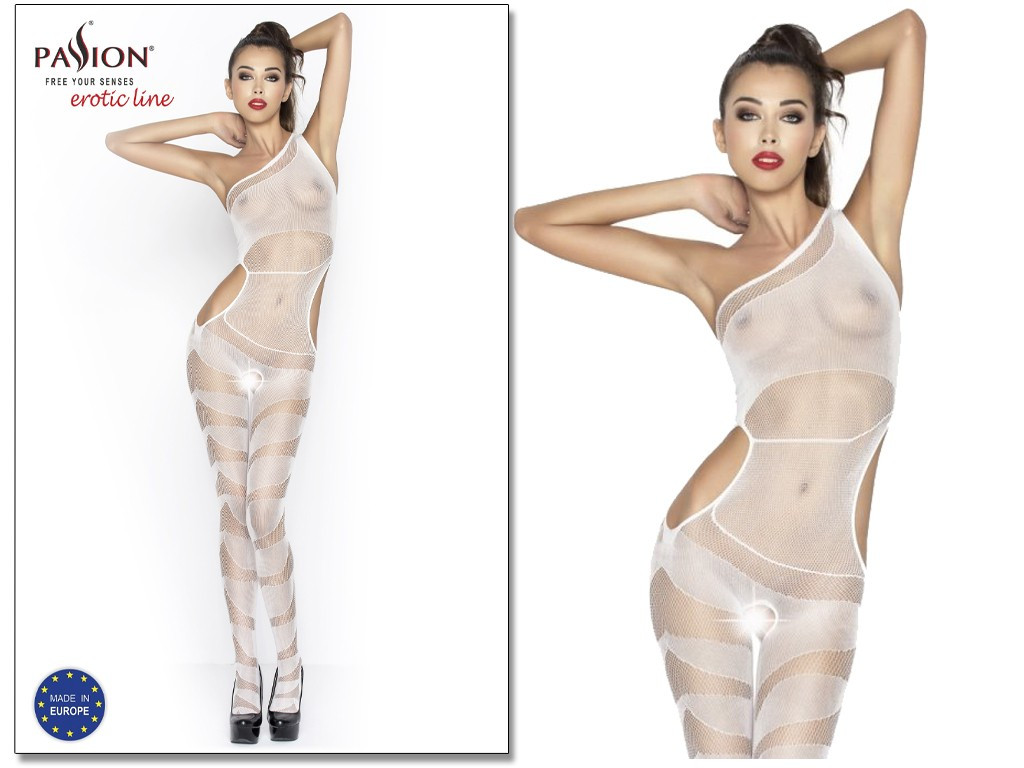 Baltas derantis bodystocking Passion - 2