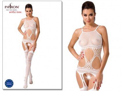 White cut-out bodystocking Passion - 2
