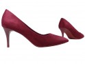 Low suede cherry-coloured pins - 4