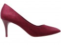 Low suede cherry-coloured pins - 1