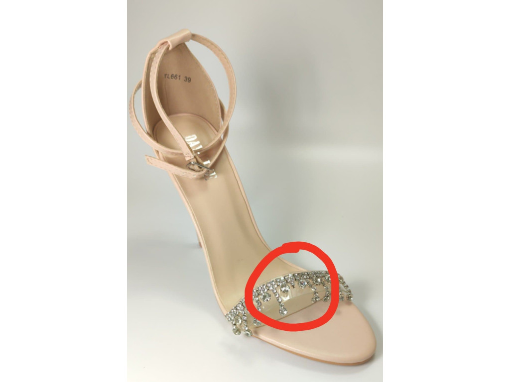 Bézs matt stiletto szandál nőknek - 3